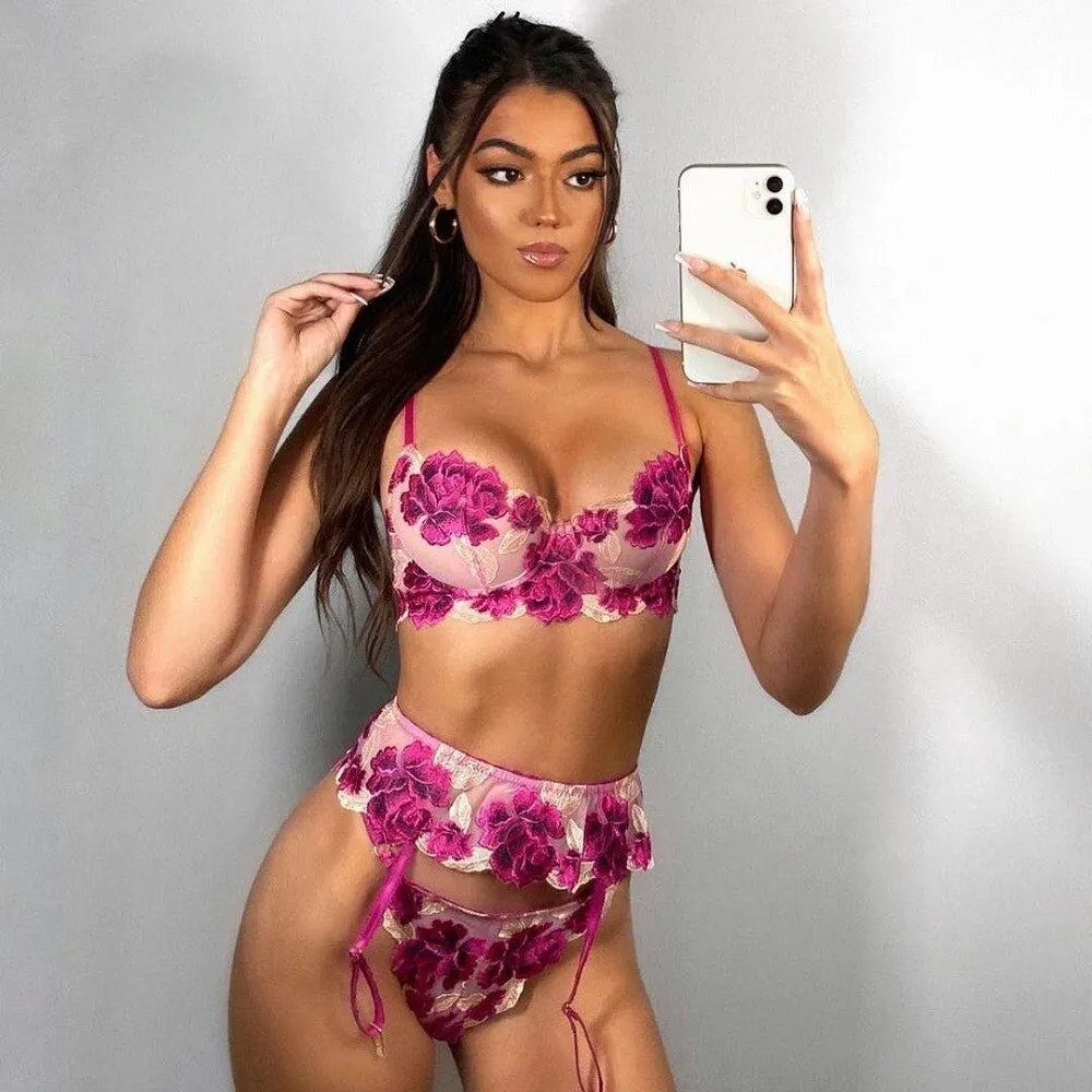 Sexy Embroidered Lingerie Set