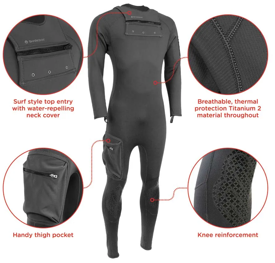 Sharkskin Male Titanium 2 Chillproof Multi-Sport Chest Zip