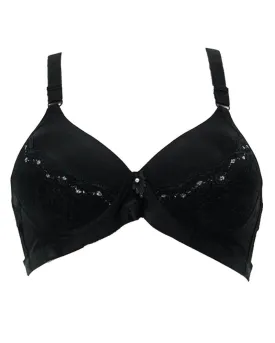 Single Padded Imported Black Bra