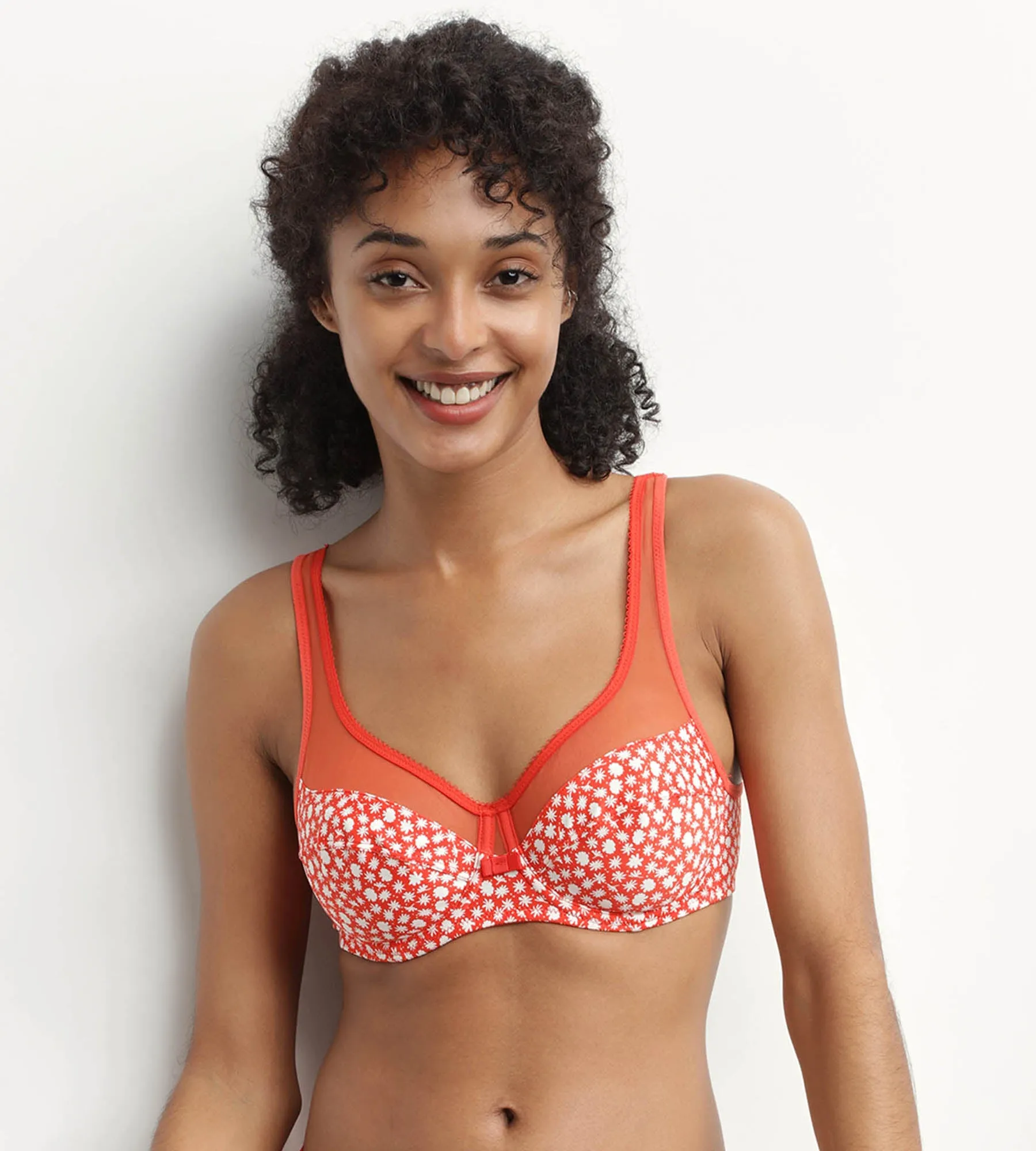 Soutien-gorge emboitant avec armatures Rouge à fleurs Generous Dim