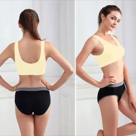 Stretchable Sports Bra - Aire Bra - 2B-104 - Light Yellow