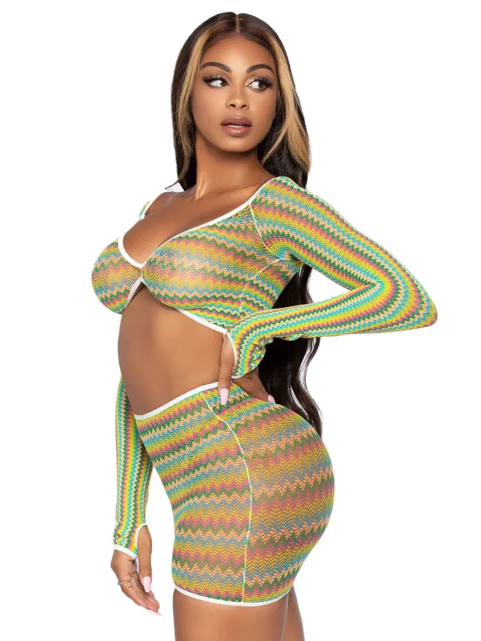 Summer Sensation Net Top & Skirt Set