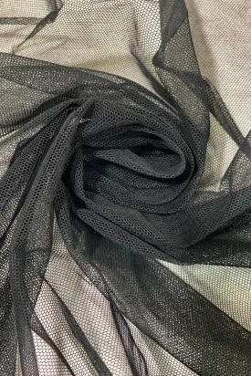 Swiss Cotton Bobbinet in Black