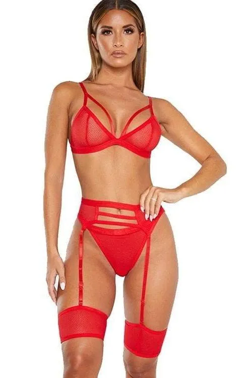Transparent Mesh Design Lingerie Set