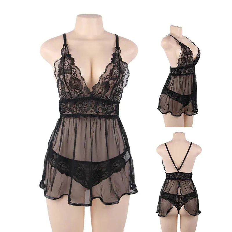 Transparent Women's Suspenders Lingerie