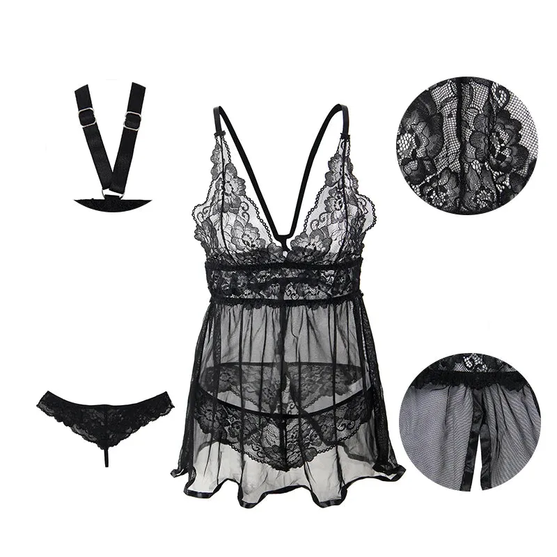 Transparent Women's Suspenders Lingerie