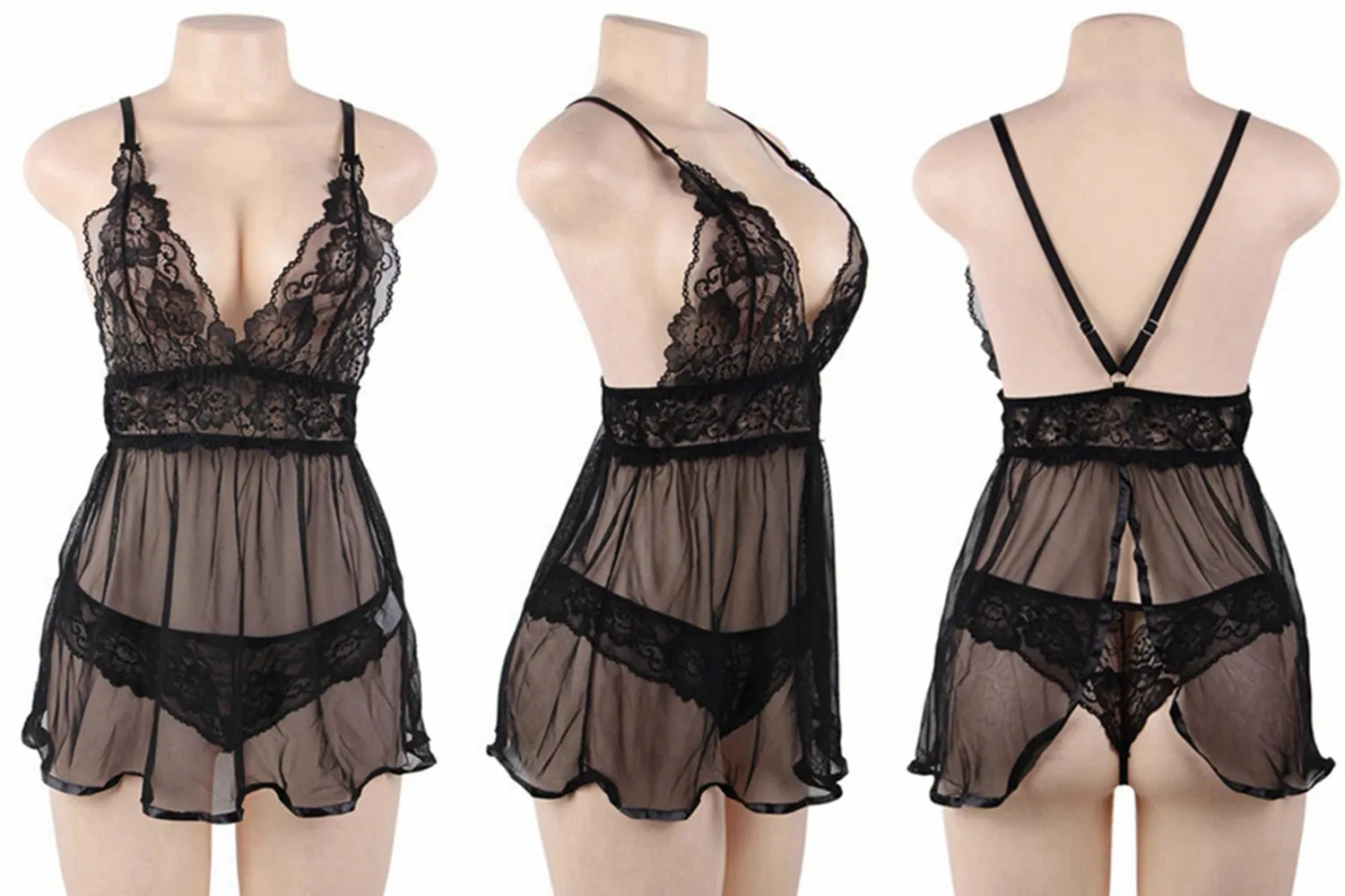 Transparent Women's Suspenders Lingerie