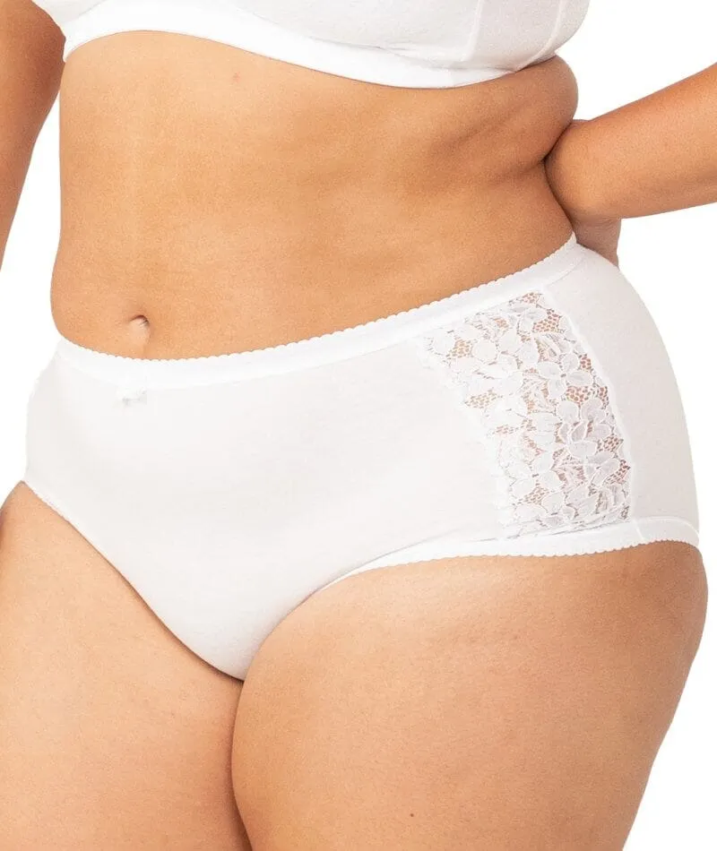 Triumph Cotton & Lace Full Brief - White