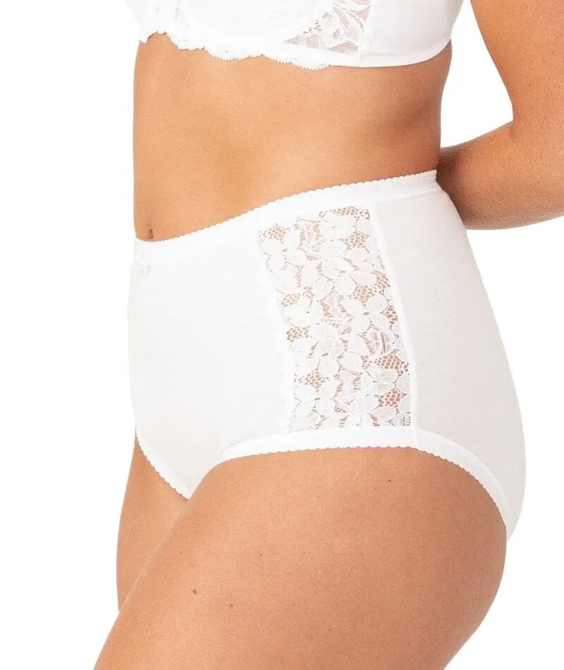 Triumph Cotton & Lace Full Brief - White