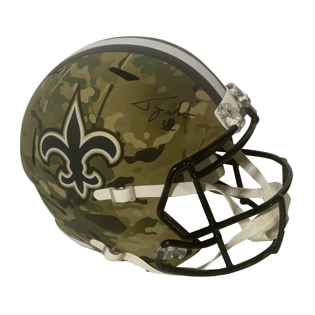 Tyrann Mathieu Autographed Saints Camo Replica Full Size Helmet