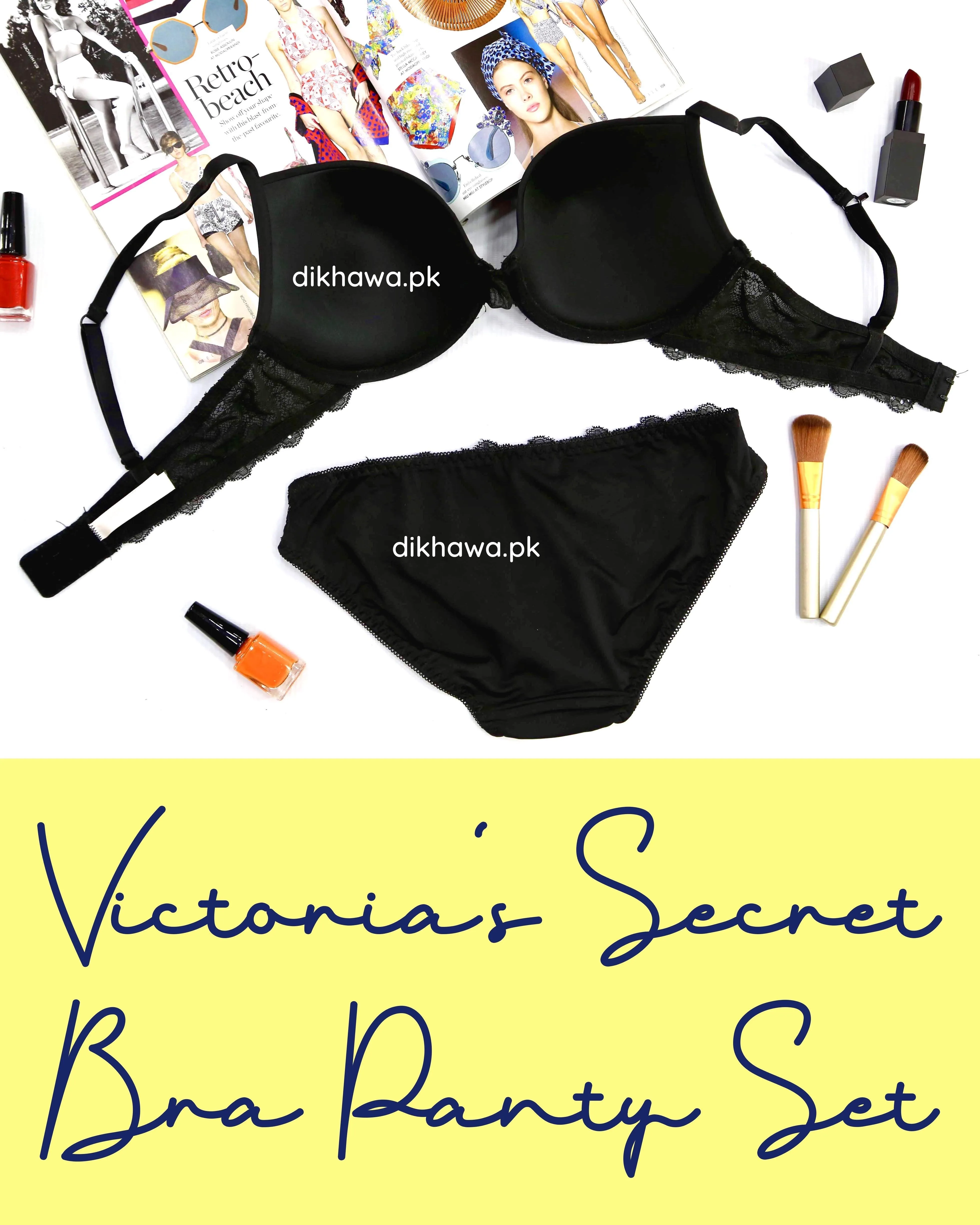 Victoria's Secret - Pushup Soft Padded Bra Panty Set - Plain Bra- 2021