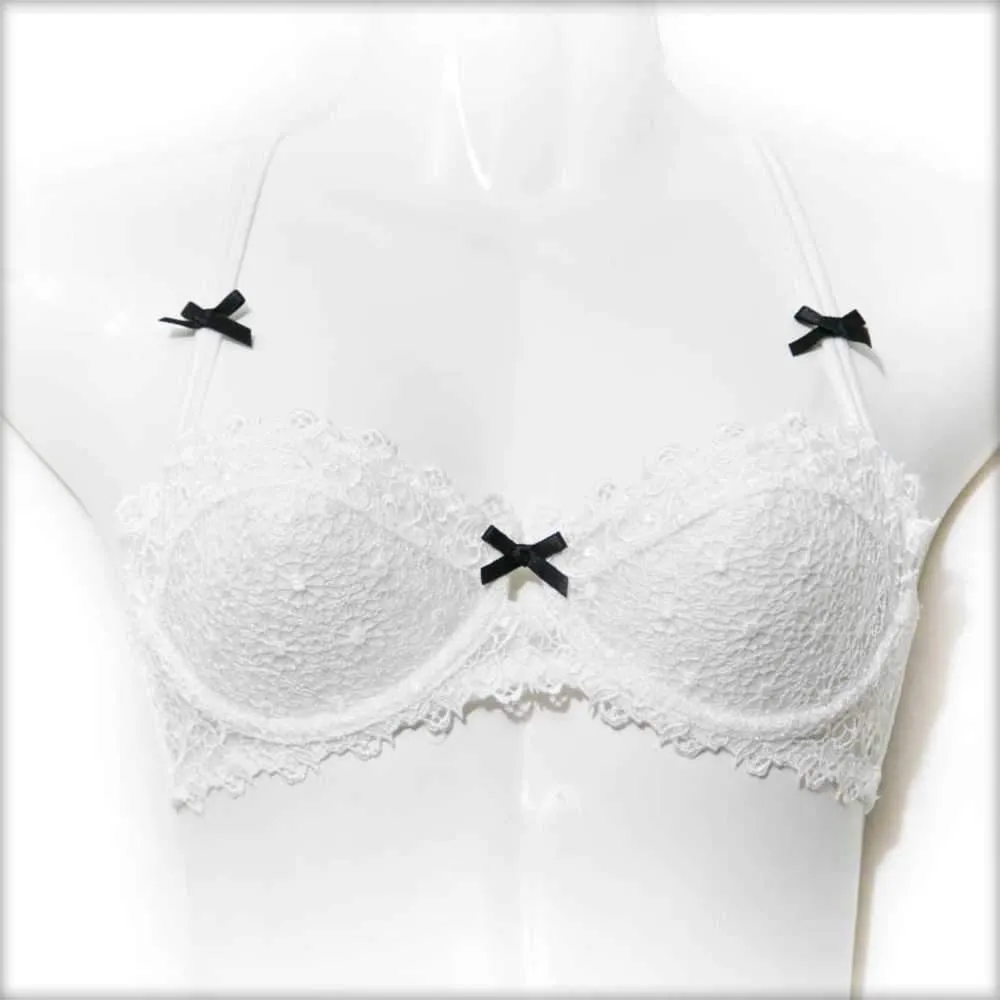White Underwired Net Bra