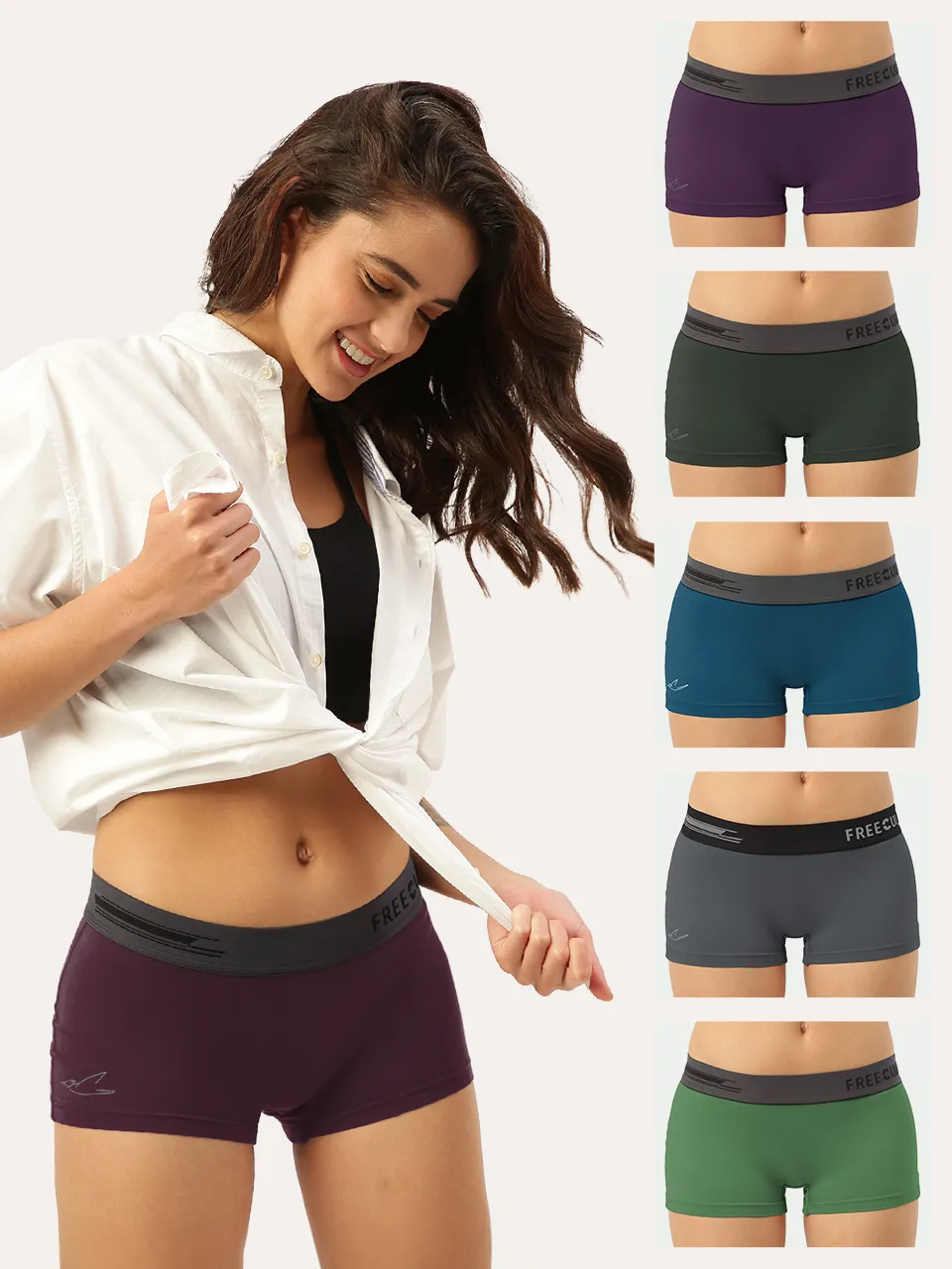 Women's Micro Modal Boy Shorts (Pack of 6)