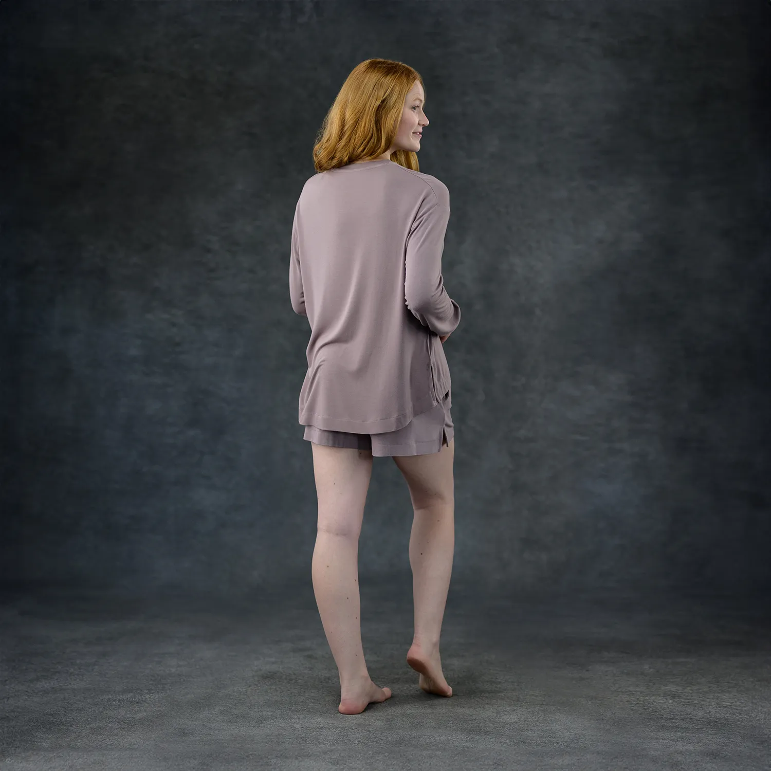 Women's Pajama Set - Short   Shirt (Lilac)